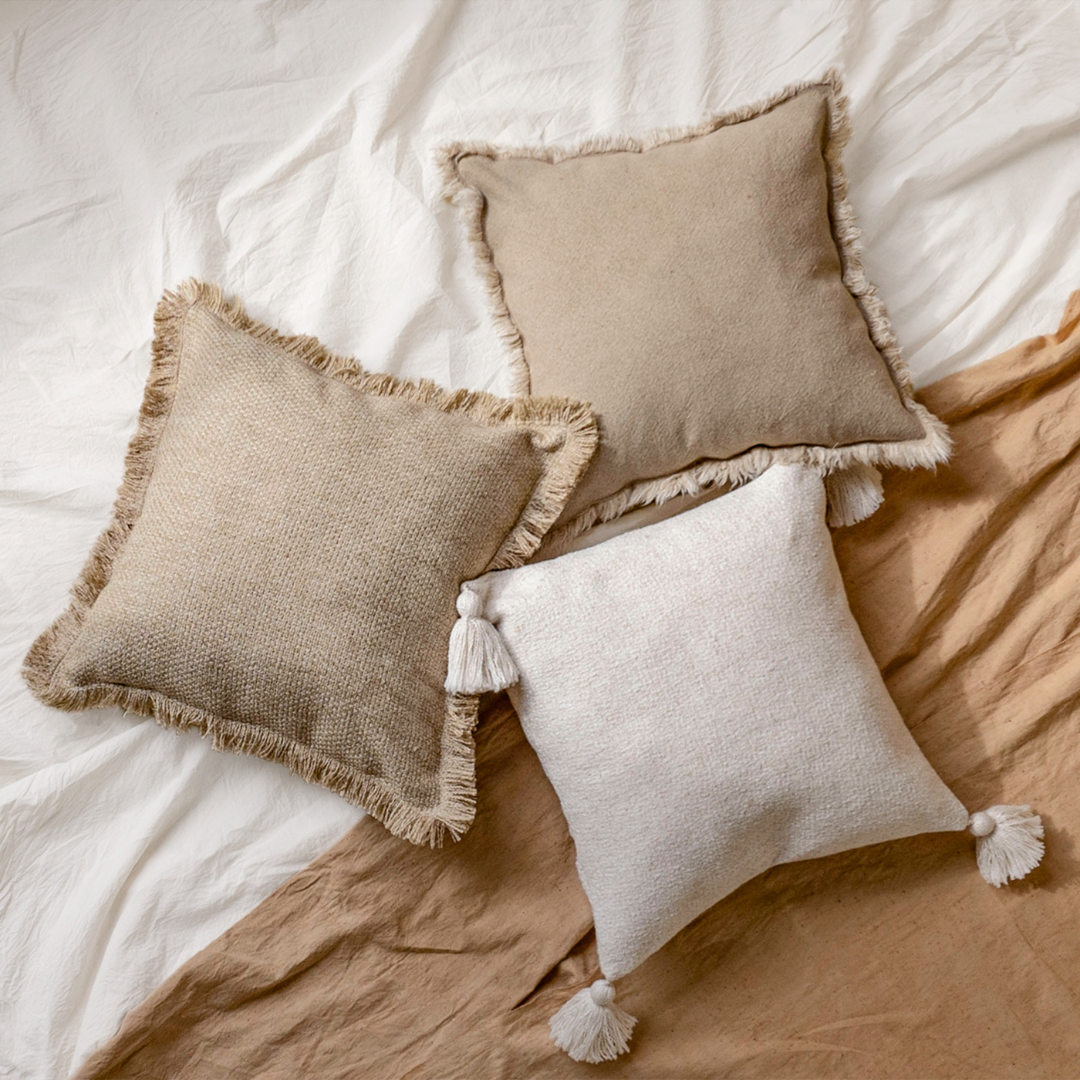 fringe tassels pillow cover set