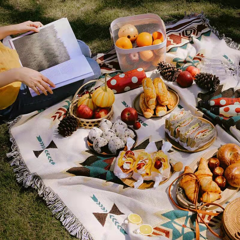 outdoor ethnic blanket for picnic